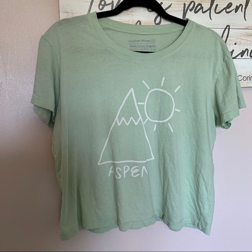 OUTDOOR VOICES Aspen Cropped T-Shirt M